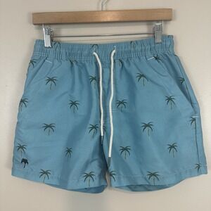 OAS Swim Trunks Mens S Palm Tree Blue Lined Beach Resort Drawstring Adult Sweden